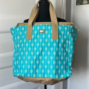 AME & LULU TOTE BAG CANVAS NWOT  WITH NYLON‎ LINER